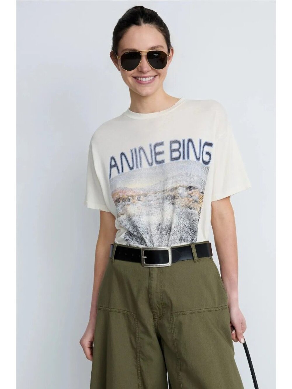 Anine Bing Wildflower Logo Tee XSmall Womens Short Sleeve Tshirt Top - Picture 16 of 16